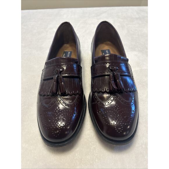 Bostonian Men’s Shoes Size 10 M Burgundy Oxblood Tassel Loafers Slip On - Picture 1 of 8